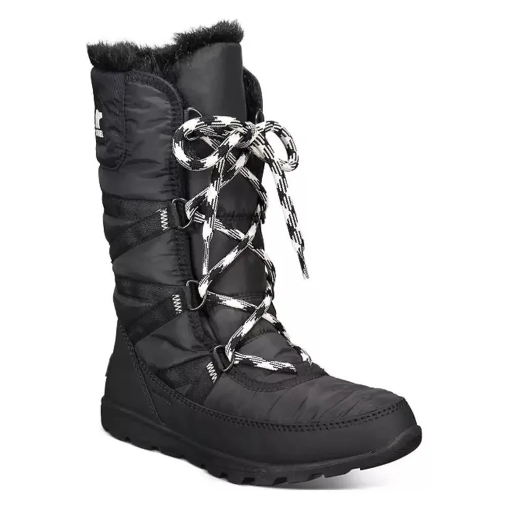 Sorel Whitney Mid Lace fur lined winter boots black 6